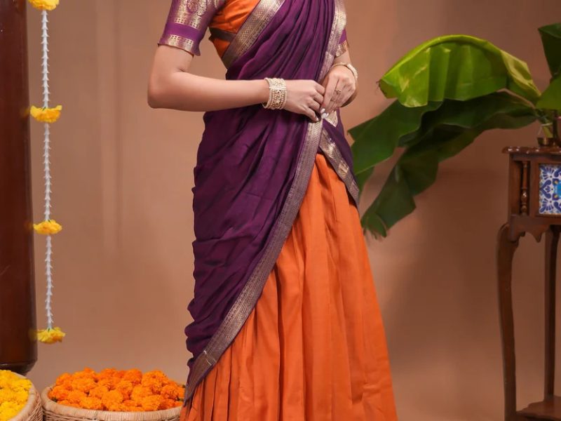 Which Silk Half Saree Designs Are Suitable for Traditional Celebrations?