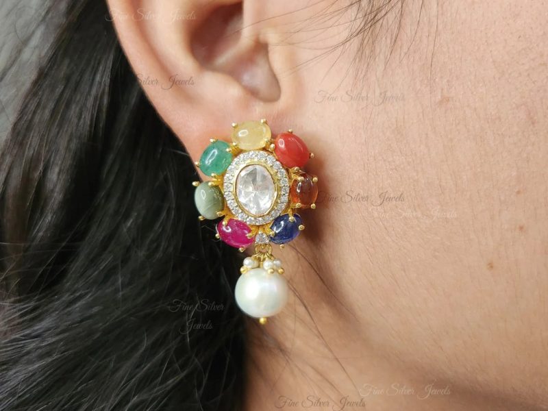 925 Silver Dhriti Navratan Earring