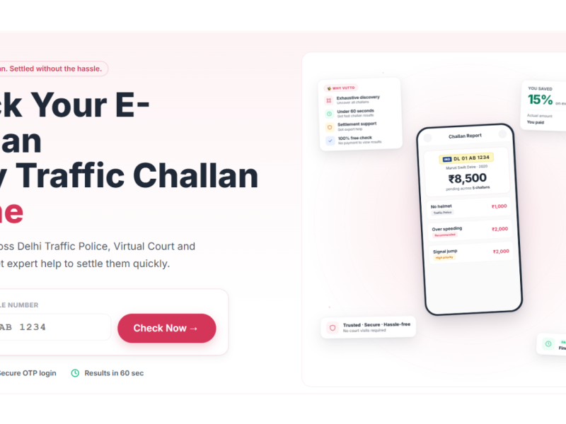 Check & Pay E-Challan Online | Traffic Challan Status | Vutto