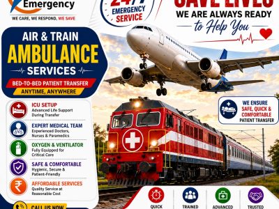 Falcon Low Cost Train Ambulance in Guwahati- Cost containment allowed during booking