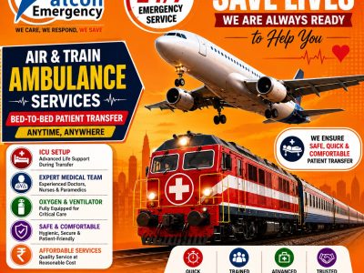 Falcon Emergency ICU Train Ambulance in Kolkata- hospital like intensive care unit
