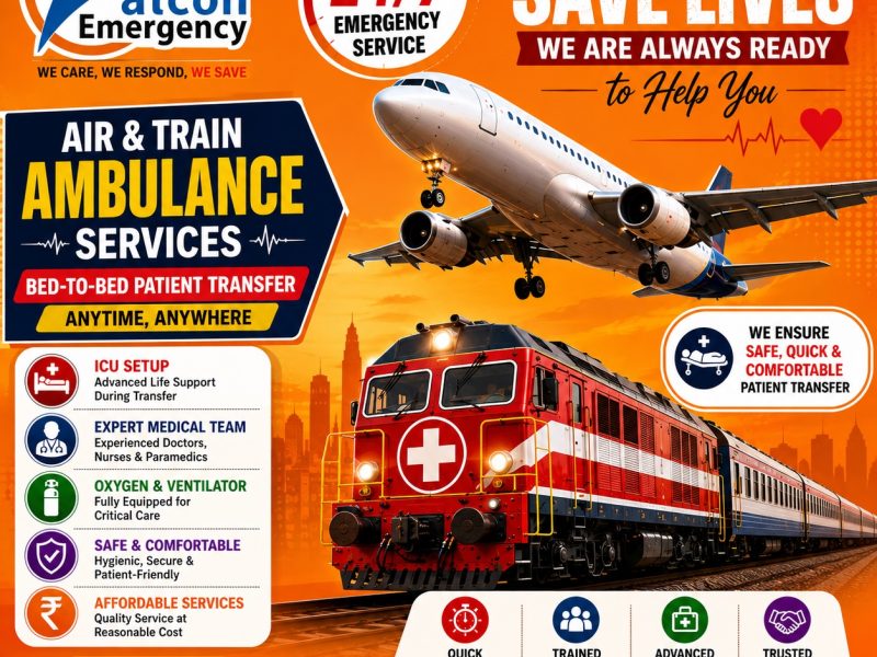 Falcon Emergency ICU Train Ambulance in Kolkata- hospital like intensive care unit
