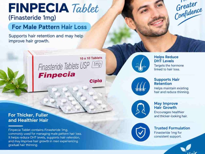 Finpecia Tablet (Finasteride 1mg) for Male Pattern Hair Loss | Online Generic Medicine