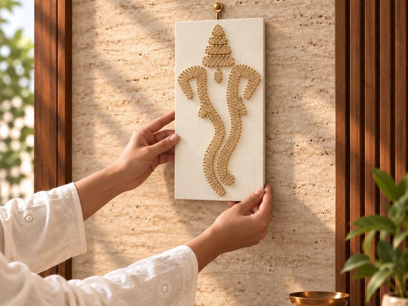 Handmade String Art Ganesh Wall Decor