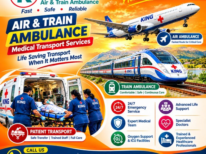 King ICU Train Ambulance from Jamshedpur- Trusted Train Ambulance Service