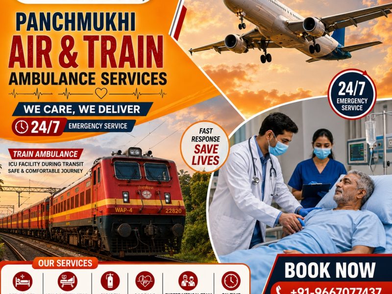 Panchmukhi Affordable Train Ambulance in Allahabad- Affordable Medical Transportation