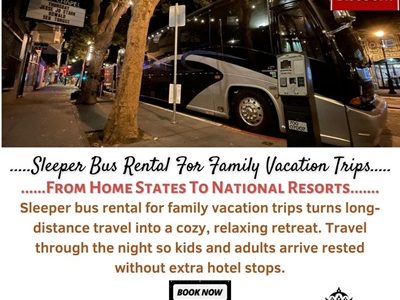Sleeper Bus Rental For Family Vacation Trips | Kings Charter Bus USA