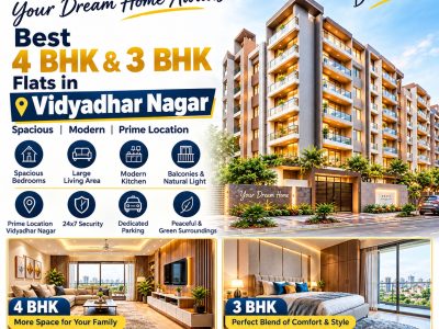 Best 3 BHK & 4 BHK Flats in Vidyadhar Nagar, Jaipur