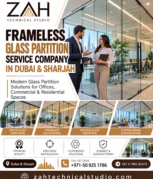 Frameless Glass Partition service company in Dubai & Sharjah