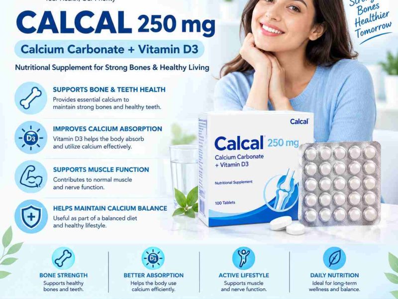 Calcal 250 mg Tablet (Calcium Carbonate + Vitamin D3) | Online Generic Medicine