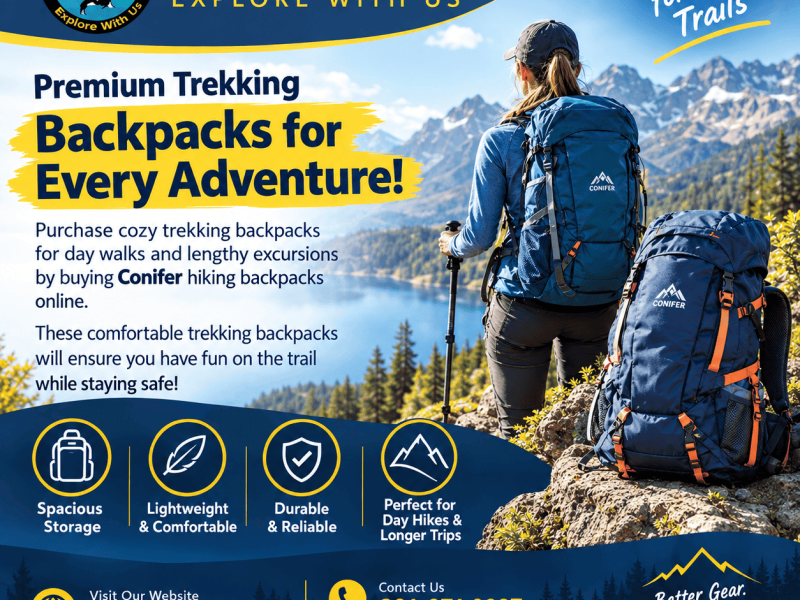 Ventilated Back Panel Trekking Pack - Light Hiking Gear