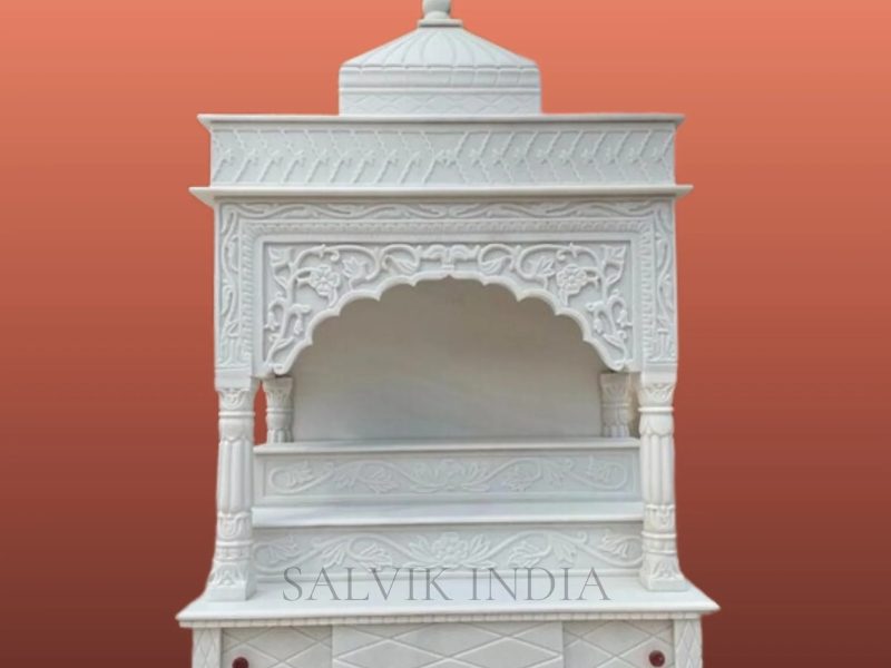 Marble Temple for Home – Handcrafted White Marble Mandir Designs