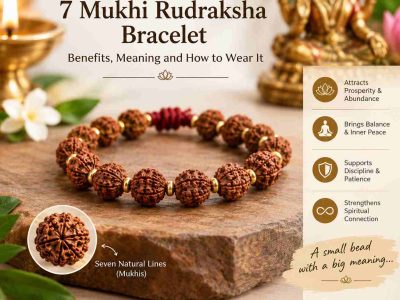 7 Mukhi Rudraksha Bracelet Online | Benefits & Spiritual Significance