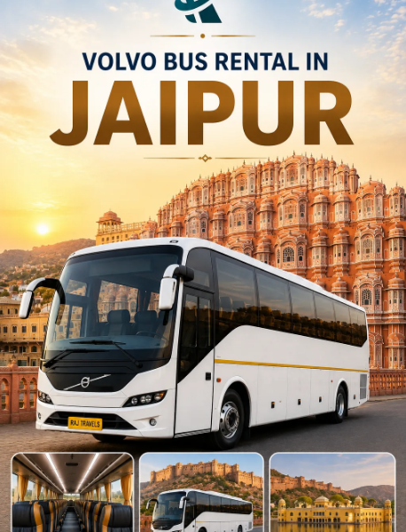 Luxury Volvo bus rental in Jaipur